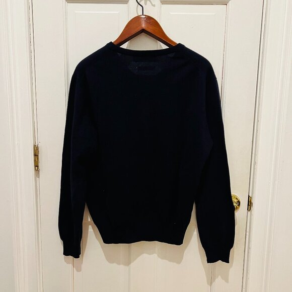 Vintage Polo Ralph Lauren 100% Merino Wool Sweater Men's Navy Pullover Size Larg - Picture 2 of 16